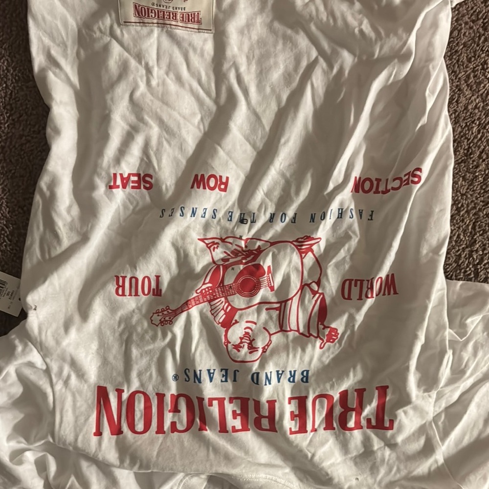 True Religion White Graphic Tee